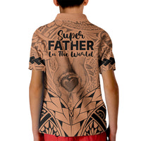 Polynesian Fathers Day Gift For Dad Polo Shirt for Kid Super Father In The World Nude Polynesian Pattern - Wonder Print Shop