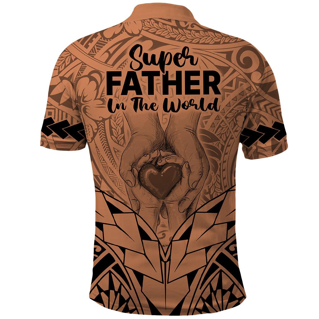 Polynesian Fathers Day Gift For Dad Polo Shirt Super Father In The World Nude Polynesian Pattern - Wonder Print Shop