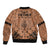 Polynesian Father's Day Gift For Dad Sleeve Zip Bomber Jacket Super Father In The World - Nude Polynesian Pattern - Wonder Print Shop