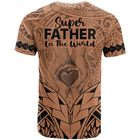 Polynesian Father's Day Gift For Dad T Shirt Super Father In The World - Nude Polynesian Pattern - Wonder Print Shop