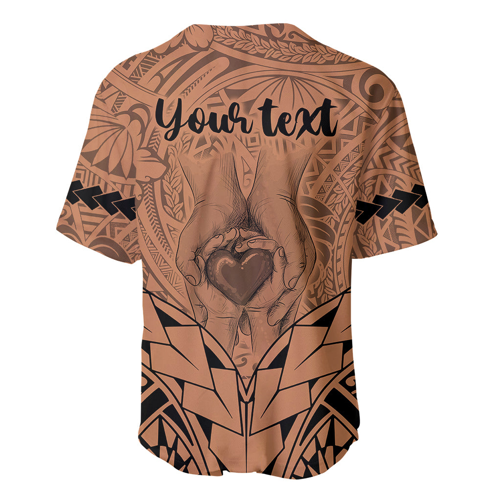 Personalised Polynesian Father's Day Gift For Dad Baseball Jersey Super Father In The World - Nude Polynesian Pattern LT9 - Wonder Print Shop