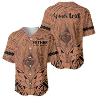 Personalised Polynesian Father's Day Gift For Dad Baseball Jersey Super Father In The World - Nude Polynesian Pattern LT9 - Wonder Print Shop