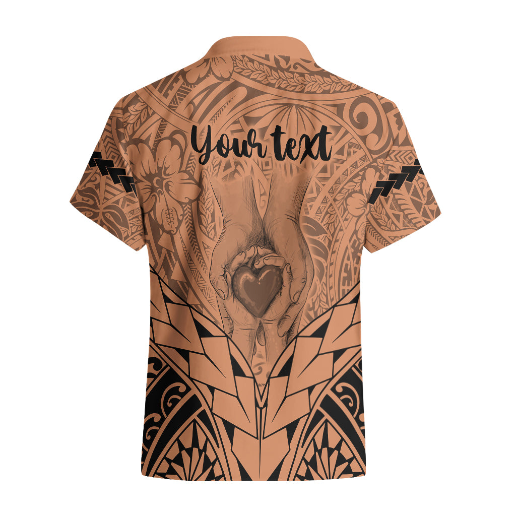 Personalised Polynesian Father's Day Gift For Dad Hawaiian Shirt Super Father In The World - Nude Polynesian Pattern - Wonder Print Shop