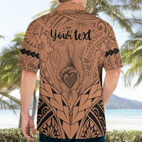 Personalised Polynesian Father's Day Gift For Dad Hawaiian Shirt Super Father In The World - Nude Polynesian Pattern - Wonder Print Shop