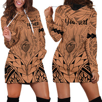 Personalised Polynesian Father's Day Gift For Dad Hoodie Dress Super Father In The World - Nude Polynesian Pattern - Wonder Print Shop