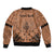 Personalised Polynesian Father's Day Gift For Dad Sleeve Zip Bomber Jacket Super Father In The World - Nude Polynesian Pattern - Wonder Print Shop