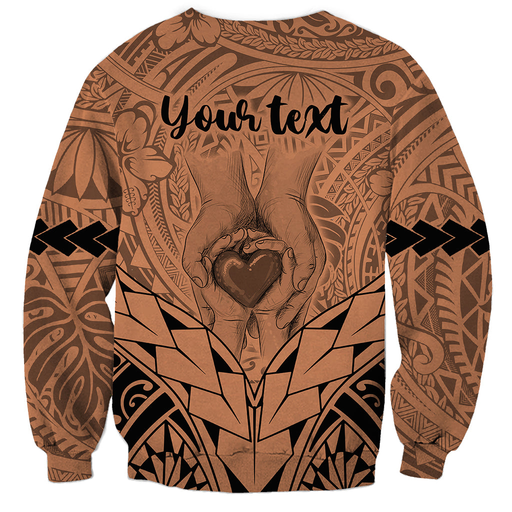 Personalised Polynesian Father's Day Gift For Dad Sweatshirt Super Father In The World - Nude Polynesian Pattern - Wonder Print Shop