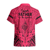 Polynesian Father's Day Gift For Dad Hawaiian Shirt Super Father In The World - Pink Polynesian Pattern - Wonder Print Shop