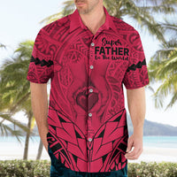Polynesian Father's Day Gift For Dad Hawaiian Shirt Super Father In The World - Pink Polynesian Pattern - Wonder Print Shop