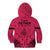 Polynesian Father's Day Gift For Dad Kid Hoodie Super Father In The World - Pink Polynesian Pattern - Wonder Print Shop