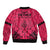Polynesian Father's Day Gift For Dad Sleeve Zip Bomber Jacket Super Father In The World - Pink Polynesian Pattern - Wonder Print Shop