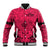 Personalised Polynesian Father's Day Gift For Dad Baseball Jacket Super Father In The World - Pink Polynesian Pattern LT9 - Wonder Print Shop
