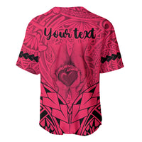 Personalised Polynesian Father's Day Gift For Dad Baseball Jersey Super Father In The World - Pink Polynesian Pattern LT9 - Wonder Print Shop