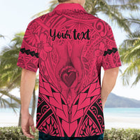 Personalised Polynesian Father's Day Gift For Dad Hawaiian Shirt Super Father In The World - Pink Polynesian Pattern - Wonder Print Shop