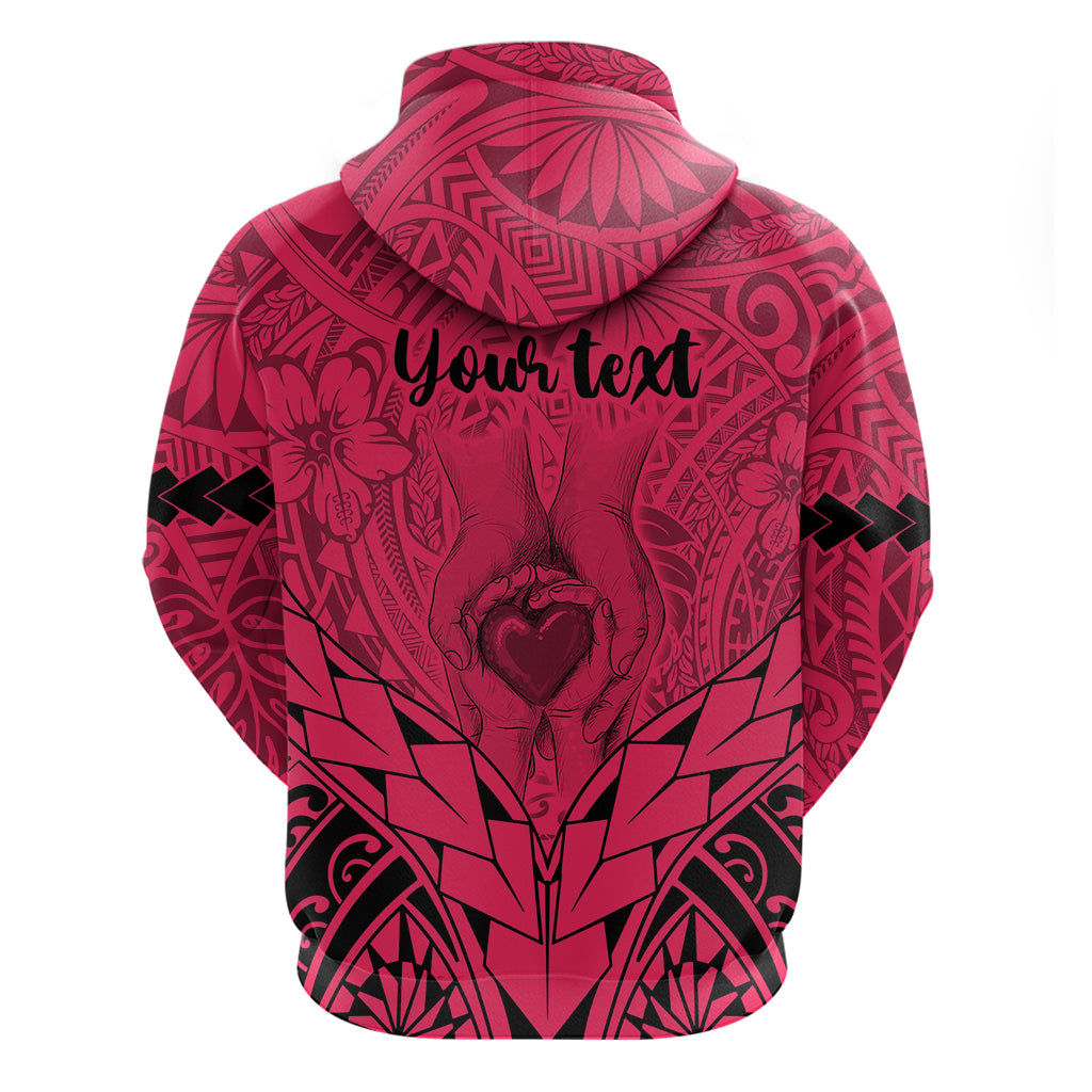 Personalised Polynesian Father's Day Gift For Dad Hoodie Super Father In The World - Pink Polynesian Pattern - Wonder Print Shop