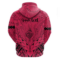 Personalised Polynesian Father's Day Gift For Dad Hoodie Super Father In The World - Pink Polynesian Pattern - Wonder Print Shop