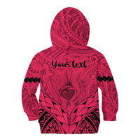 Personalised Polynesian Father's Day Gift For Dad Kid Hoodie Super Father In The World - Pink Polynesian Pattern - Wonder Print Shop