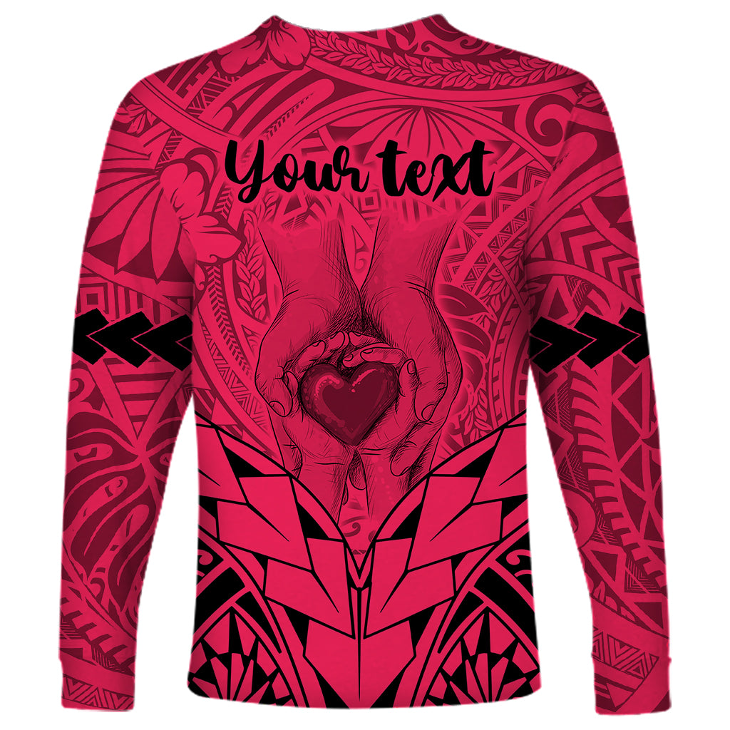 Personalised Polynesian Father's Day Gift For Dad Long Sleeve Shirt Super Father In The World - Pink Polynesian Pattern - Wonder Print Shop