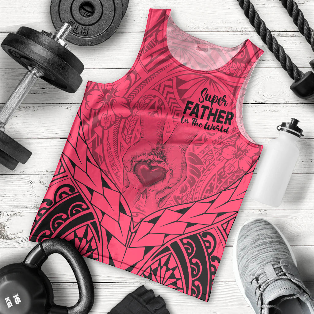 personalised-polynesian-fathers-day-gift-for-dad-men-tank-top-super-father-in-the-world-pink-polynesian-pattern