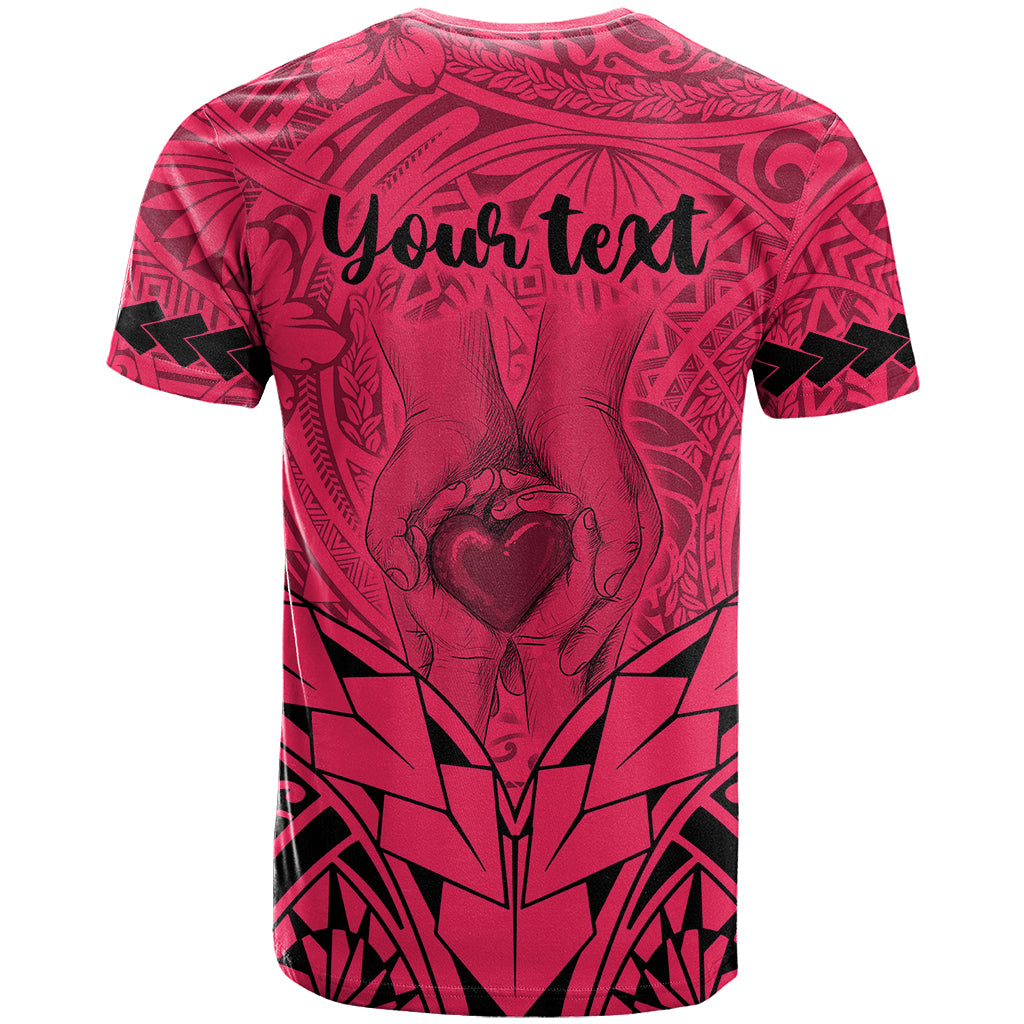 Personalised Polynesian Father's Day Gift For Dad T Shirt Super Father In The World - Pink Polynesian Pattern - Wonder Print Shop