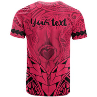 Personalised Polynesian Father's Day Gift For Dad T Shirt Super Father In The World - Pink Polynesian Pattern - Wonder Print Shop
