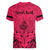 Personalised Polynesian Father's Day Gift For Dad Women V Neck T Shirt Super Father In The World - Pink Polynesian Pattern - Wonder Print Shop