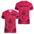 Personalised Polynesian Father's Day Gift For Dad Women V Neck T Shirt Super Father In The World - Pink Polynesian Pattern - Wonder Print Shop