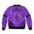 Polynesian Father's Day Gift For Dad Bomber Jacket Super Father In The World - Purple Polynesian Pattern LT9 - Wonder Print Shop