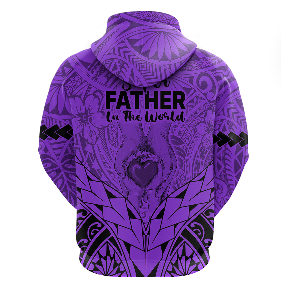 Polynesian Father's Day Gift For Dad Hoodie Super Father In The World - Purple Polynesian Pattern - Wonder Print Shop