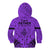 Polynesian Father's Day Gift For Dad Kid Hoodie Super Father In The World - Purple Polynesian Pattern - Wonder Print Shop