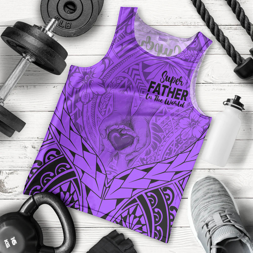 polynesian-fathers-day-gift-for-dad-men-tank-top-super-father-in-the-world-purple-polynesian-pattern