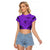 Polynesian Father's Day Gift For Dad Raglan Cropped T Shirt Super Father In The World - Purple Polynesian Pattern - Wonder Print Shop