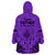 Polynesian Father's Day Gift For Dad Wearable Blanket Hoodie Super Father In The World - Purple Polynesian Pattern - Wonder Print Shop