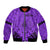 Personalised Polynesian Father's Day Gift For Dad Bomber Jacket Super Father In The World - Purple Polynesian Pattern LT9 - Wonder Print Shop