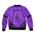 Personalised Polynesian Father's Day Gift For Dad Bomber Jacket Super Father In The World - Purple Polynesian Pattern LT9 - Wonder Print Shop