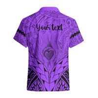 Personalised Polynesian Father's Day Gift For Dad Hawaiian Shirt Super Father In The World - Purple Polynesian Pattern - Wonder Print Shop