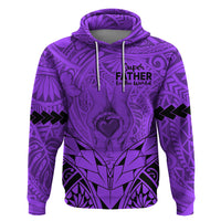 Personalised Polynesian Father's Day Gift For Dad Hoodie Super Father In The World - Purple Polynesian Pattern - Wonder Print Shop
