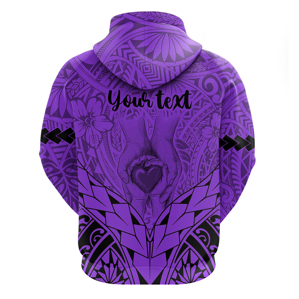Personalised Polynesian Father's Day Gift For Dad Hoodie Super Father In The World - Purple Polynesian Pattern - Wonder Print Shop