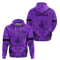 Personalised Polynesian Father's Day Gift For Dad Hoodie Super Father In The World - Purple Polynesian Pattern - Wonder Print Shop