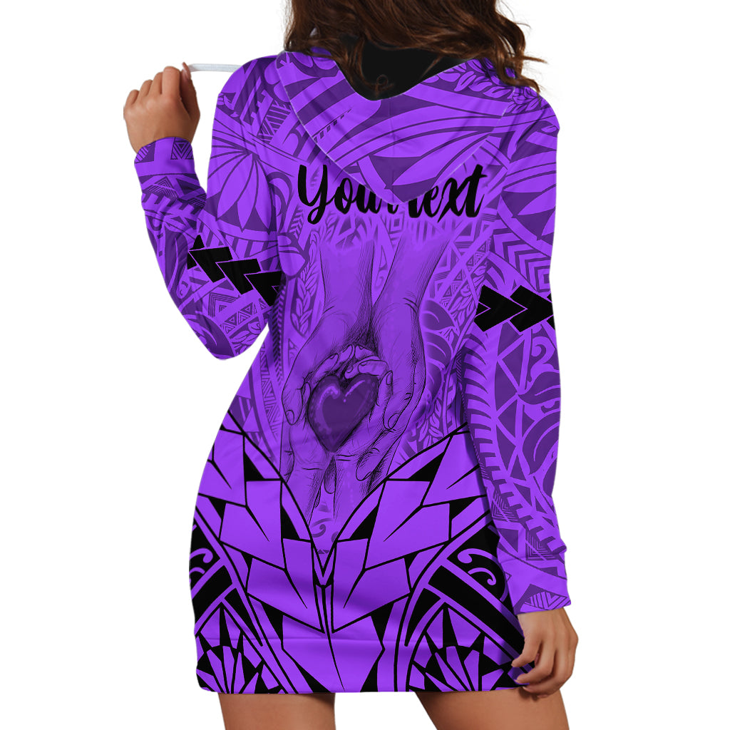 Personalised Polynesian Father's Day Gift For Dad Hoodie Dress Super Father In The World - Purple Polynesian Pattern - Wonder Print Shop