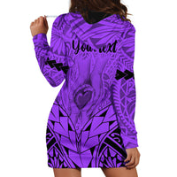 Personalised Polynesian Father's Day Gift For Dad Hoodie Dress Super Father In The World - Purple Polynesian Pattern - Wonder Print Shop