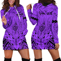 Personalised Polynesian Father's Day Gift For Dad Hoodie Dress Super Father In The World - Purple Polynesian Pattern - Wonder Print Shop
