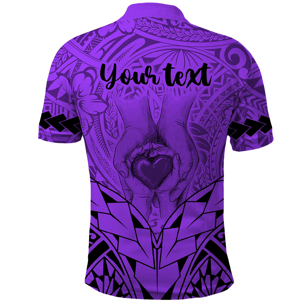 Custom Polynesian Fathers Day Gift For Dad Polo Shirt Super Father In The World Purple Polynesian Pattern - Wonder Print Shop