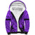 Personalised Polynesian Father's Day Gift For Dad Sherpa Hoodie Super Father In The World - Purple Polynesian Pattern - Wonder Print Shop