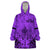 Personalised Polynesian Father's Day Gift For Dad Wearable Blanket Hoodie Super Father In The World - Purple Polynesian Pattern - Wonder Print Shop