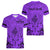 Personalised Polynesian Father's Day Gift For Dad Women V Neck T Shirt Super Father In The World - Purple Polynesian Pattern - Wonder Print Shop