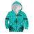 Polynesian Father's Day Gift For Dad Kid Hoodie Super Father In The World - Turquoise Polynesian Pattern - Wonder Print Shop