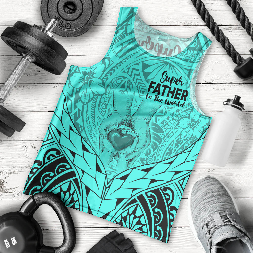 polynesian-fathers-day-gift-for-dad-men-tank-top-super-father-in-the-world-turquoise-polynesian-pattern
