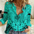 Polynesian Father's Day Gift For Dad Women Casual Shirt Super Father In The World - Turquoise Polynesian Pattern - Wonder Print Shop