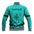 Personalised Polynesian Father's Day Gift For Dad Baseball Jacket Super Father In The World - Turquoise Polynesian Pattern LT9 - Wonder Print Shop